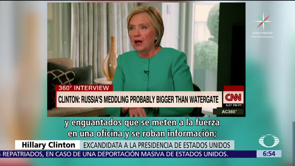 Clinton: Caso del hackeo ruso del 2016 es más grande que Watergate