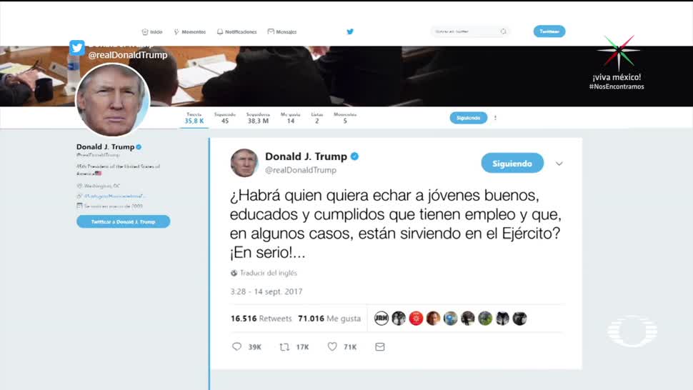 Trump se enreda con tuits sobre dreamers