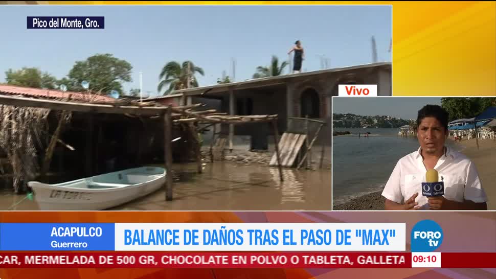 ‘Max’ deja daños en Guerrero