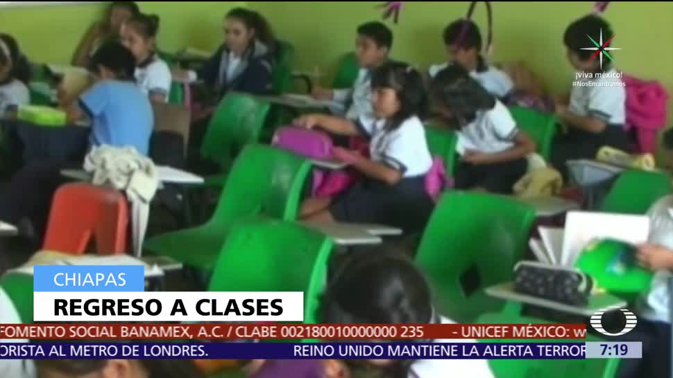 Chiapas reanuda clases, excepto en 72 planteles afectados por el sismo