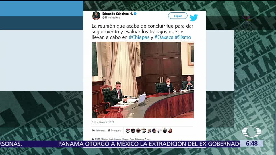 Peña Nieto encabeza reunión de Gabinete por damnificados del sismo