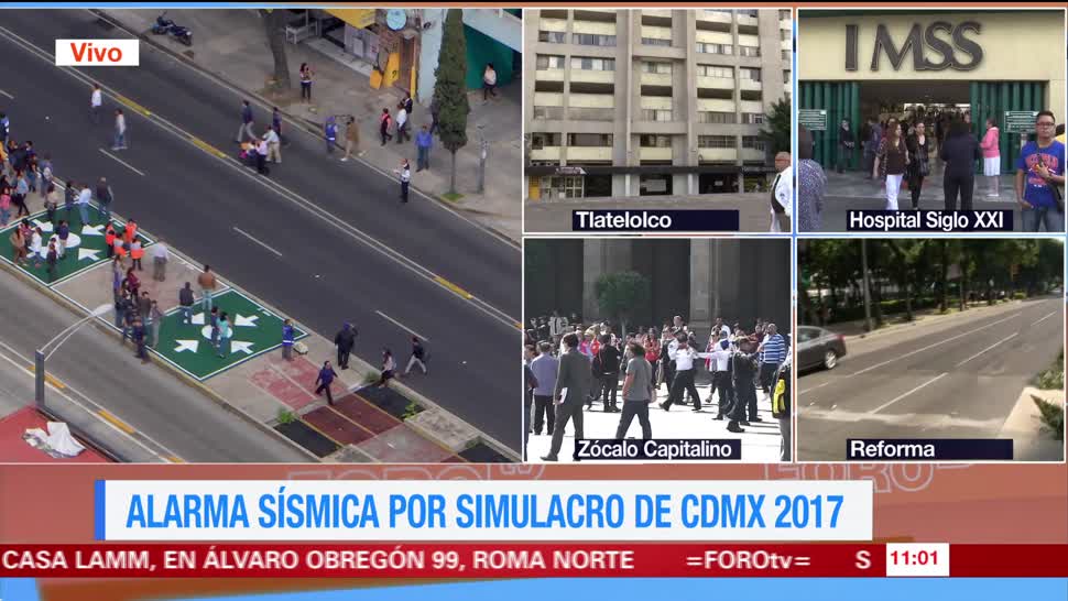 Trabajadores de Televisa participan en el simulacro de sismo en la CDMX