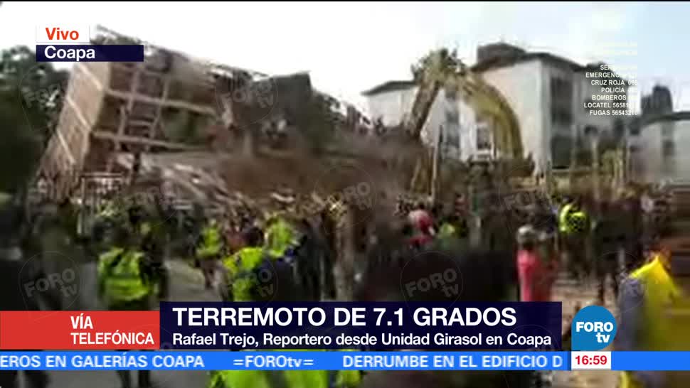 Reportan personas atrapadas en edificio sobre avenida Álvaro Obregón