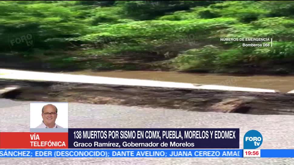 Confirma Graco Ramírez 55 Muertos Morelos Sismo 7.1 Grados