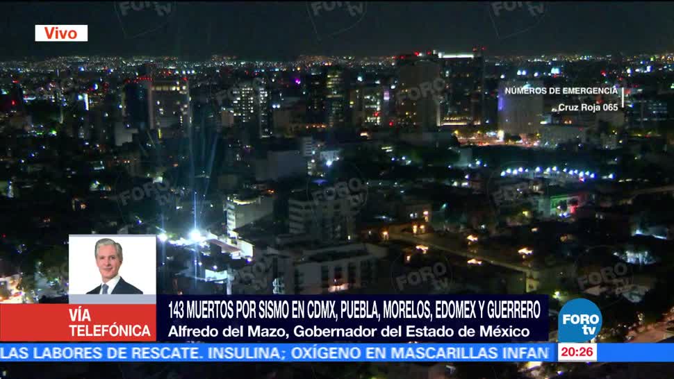 Alfredo del Mazo confirma 10 muertos en Edomex tras sismo