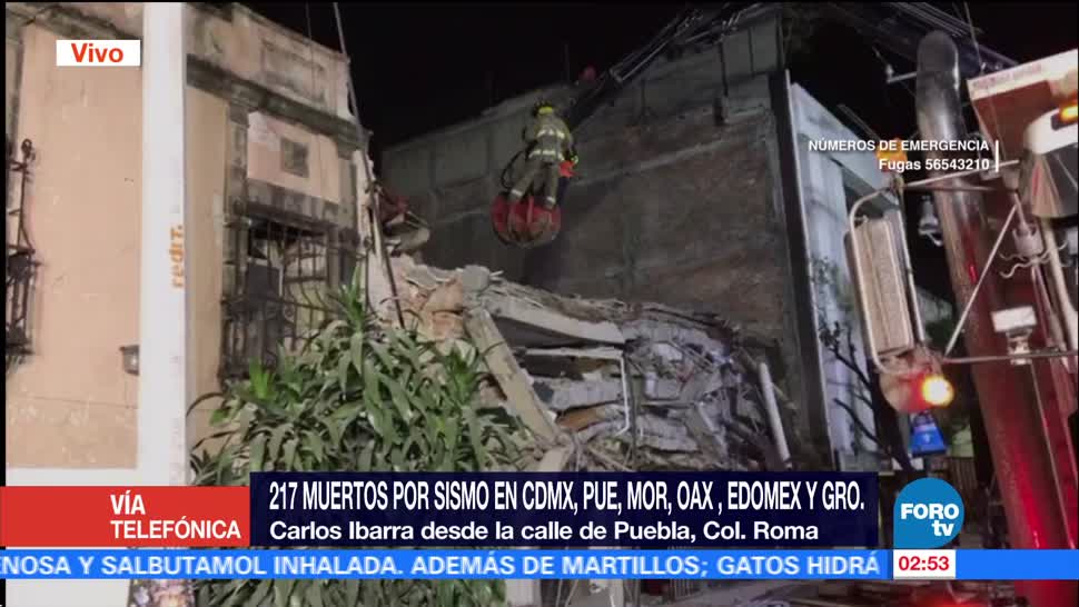 Reportan nueve personas desaparecidas en edificio de la calle Puebla