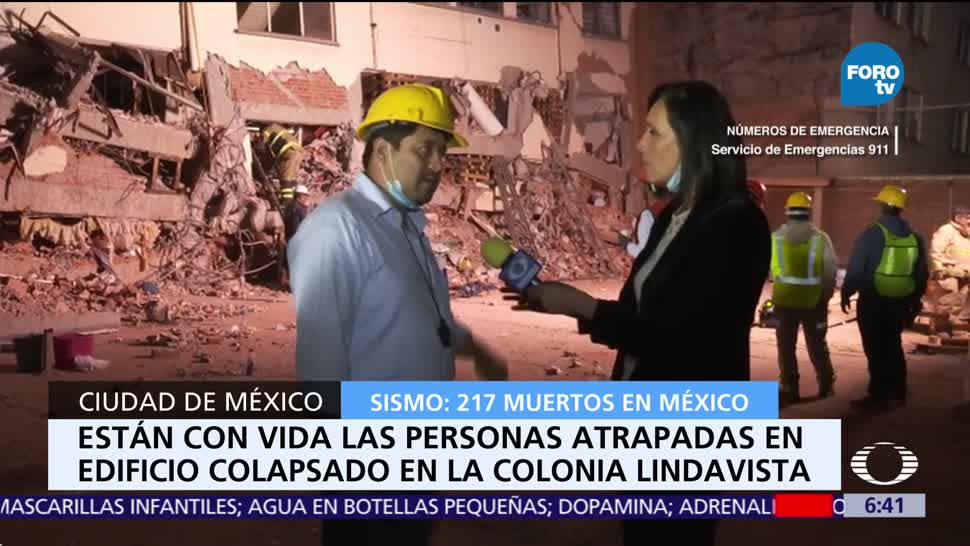 Reportan a seis personas atrapadas en edificio derrumbado de Lindavista, CDMX
