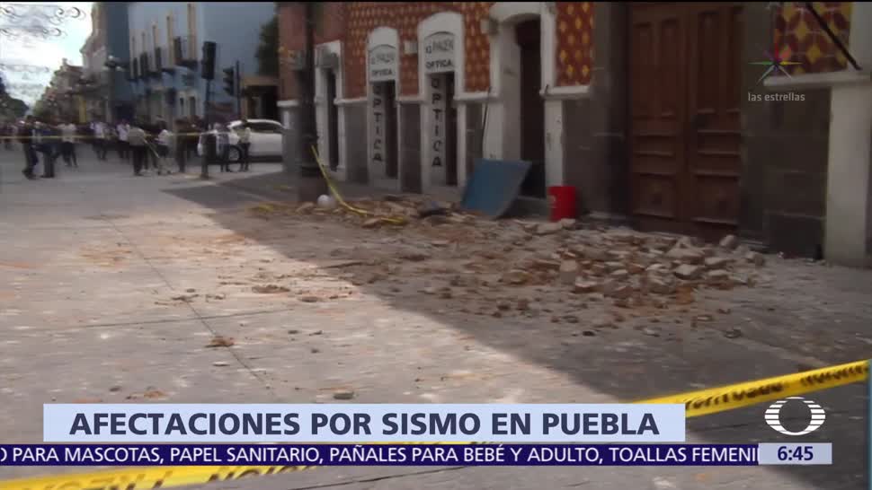 Afectaciones por sismo en Puebla