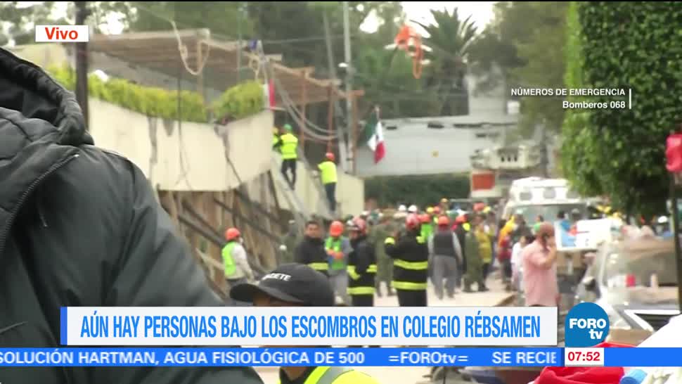 Personas siguen bajo los escombros del Colegio Rébsamen
