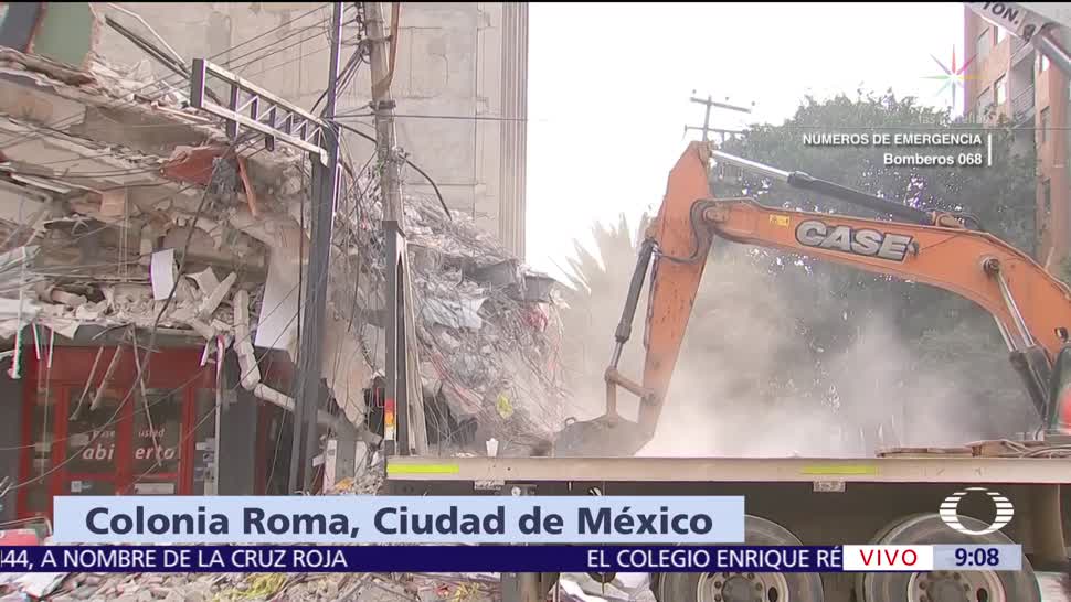 Avanzan labores de rescate en edificio colapsado de la colonia Roma, CDMX