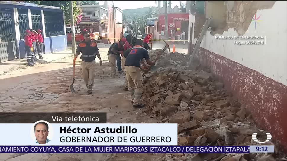 Héctor Astudillo hace recuento de daños en Guerrero tras sismo