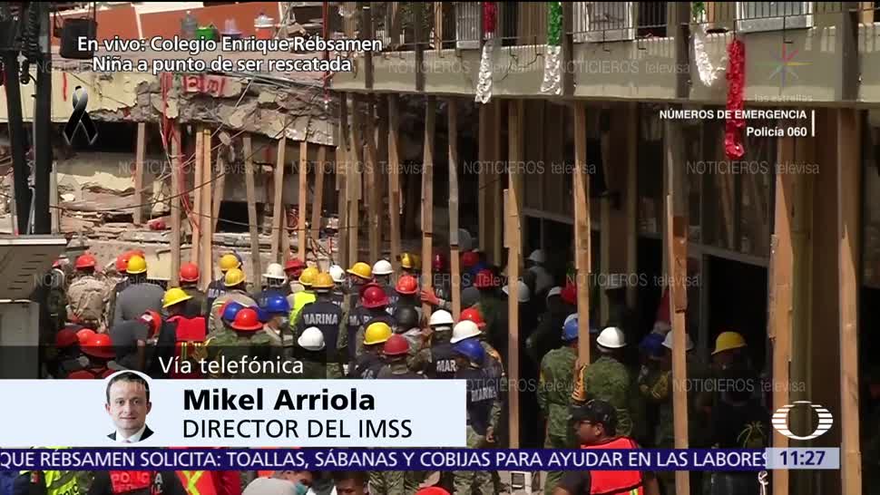 Mikel Arriola: IMSS ha atendido a más de 400 lesionados por sismo