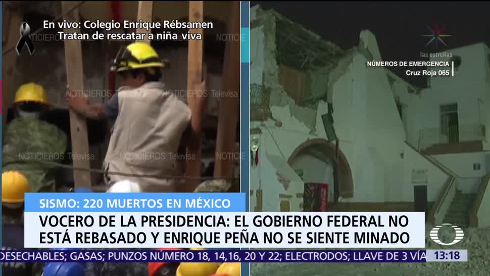 Peña Nieto recorre Jojutla, Morelos, tras sismo, informa el vocero de Presidencia