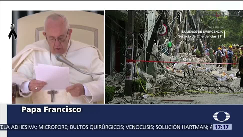Papá Francisco envía mensaje por las víctimas del sismo en México