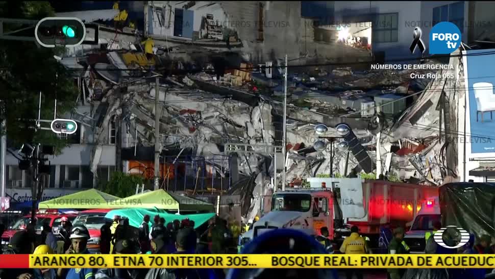 Siguen trabajos de rescate en edificio que colapsó en Álvaro Obregón