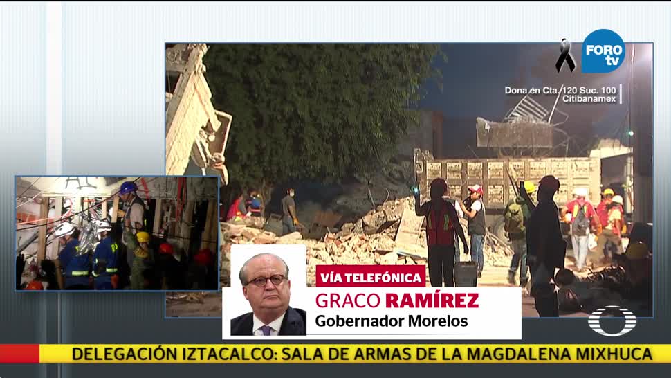 Van 73 muertos en Morelos por el sismo Graco Ramírez