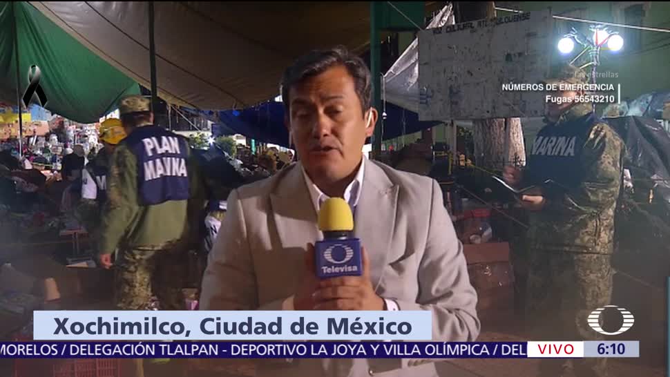 Elementos de la Marina reparten ayuda entre damnificados del sismo en Xochimilco