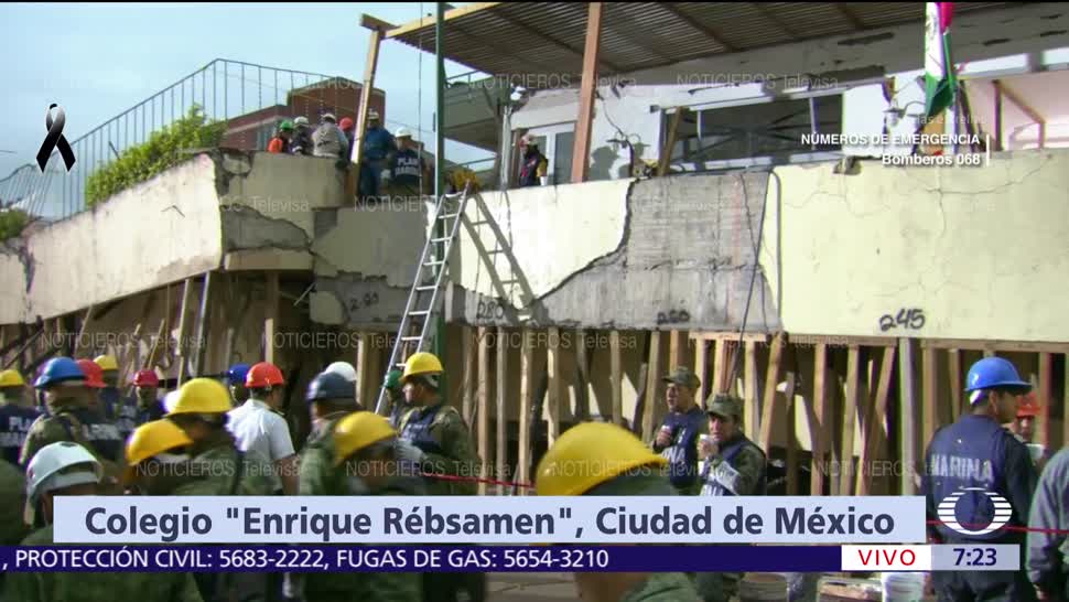 Siguen suspendidas labores de rescate en el colegio Enrique Rébsamen