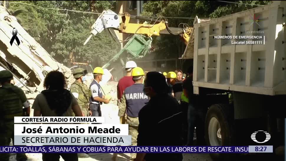 Meade afirma que hay suficientes recursos para enfrentar daños del sismo