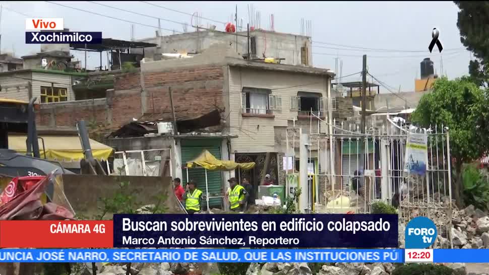 Buscan sobrevivientes en edificio colapsado en Xochimilco