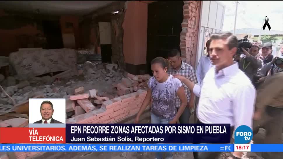 EPN concluye recorrido por daños del sismo en Puebla
