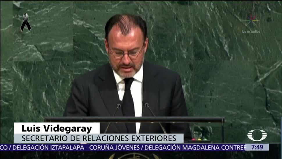 En la ONU, Videgaray agradece apoyo internacional tras sismo
