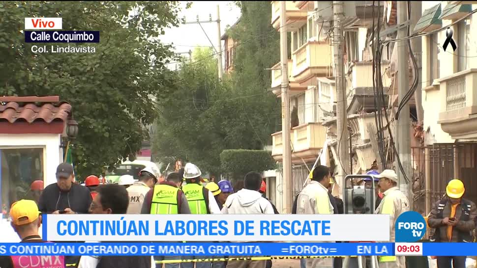 Edificio colapsado en Lindavista registra deslizamientos que afectan rescate