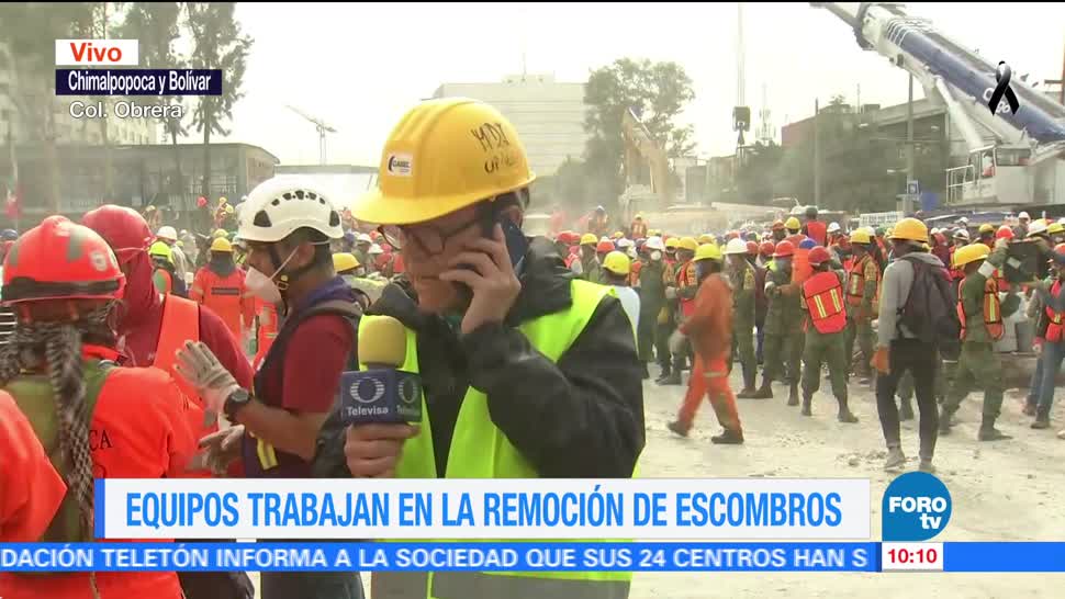 Más de 500 personas remueven escombros en derrumbe de la colonia Obrera