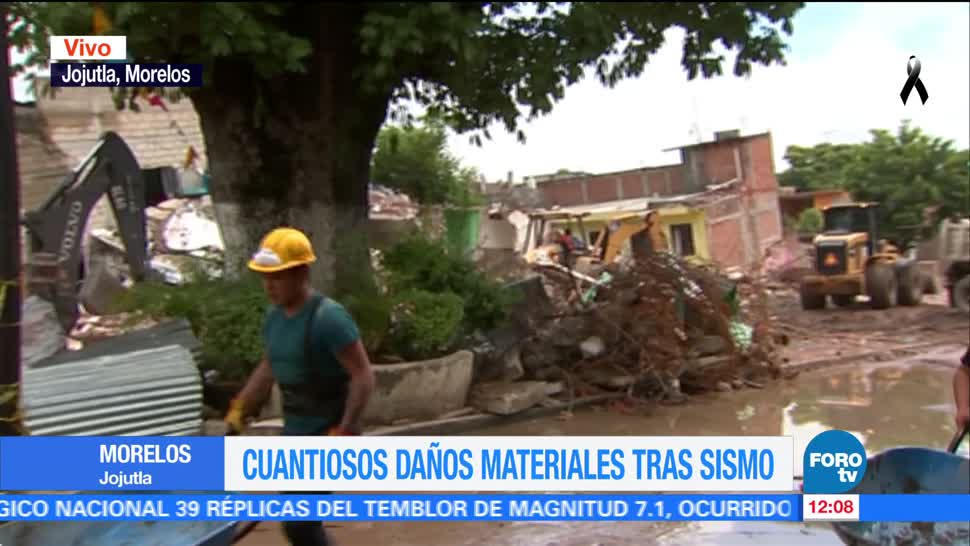 Retiran escombros de la iglesia de la Santa Cruz en Jojutla