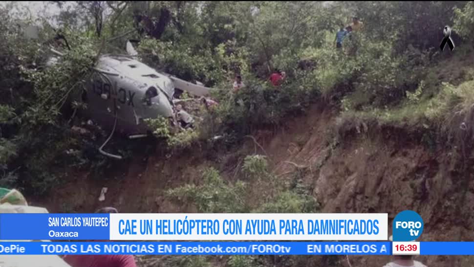 Cae helicóptero en San Carlos Yautepe, Oaxaca