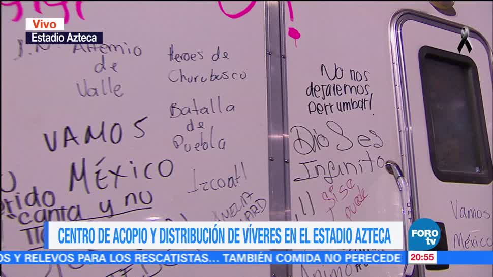 Voluntarios del Estadio Azteca envían mensajes motivacionales por sismo