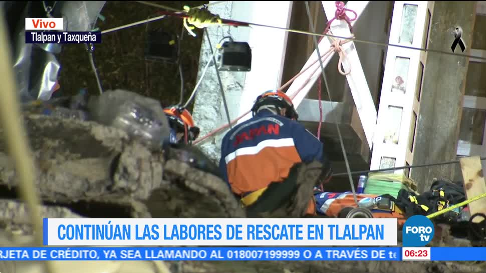Siguen labores de rescate en Tlalpan y Taxqueña