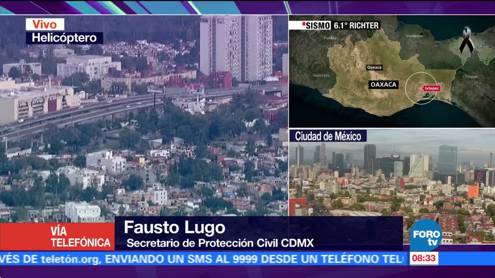 Fausto Lugo: Sin incidentes nuevos en CDMX tras sismo en Oaxaca