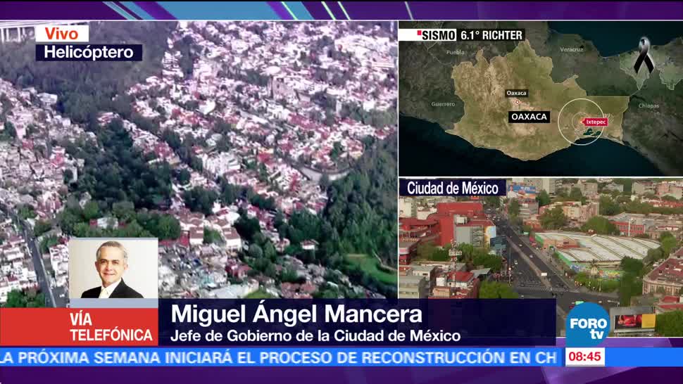 Mancera afirma que CDMX no reporta daños mayores tras sismo en Oaxaca