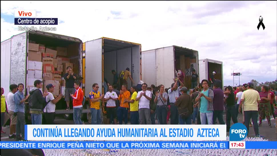 Solicitan relevos de voluntarios en centro de acopio del Estadio Azteca