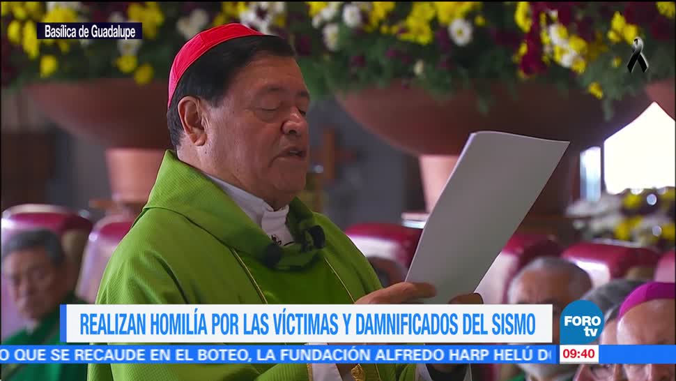 Norberto Rivera oficia misa en la Basílica de Guadalupe por víctimas de sismo