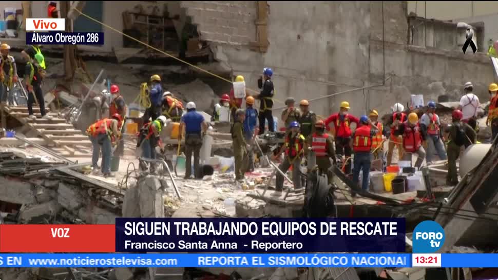 Suman 120 horas de trabajos de rescate en Álvaro Obregón 286
