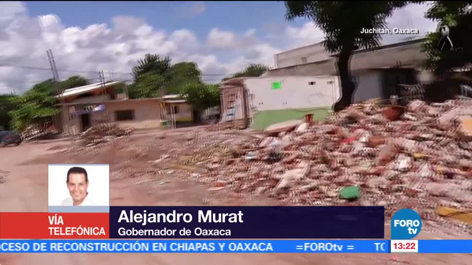 Gobernador de Oaxaca realiza balance de daños tras sismo de 6.1 grados