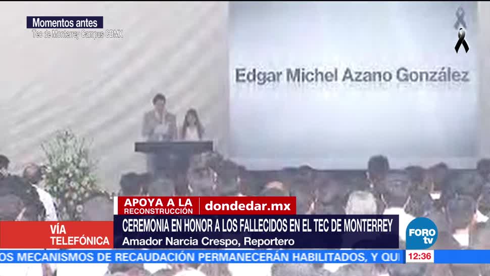Realizan ceremonia por víctimas del sismo en Tec de Monterrey, campus CDMX