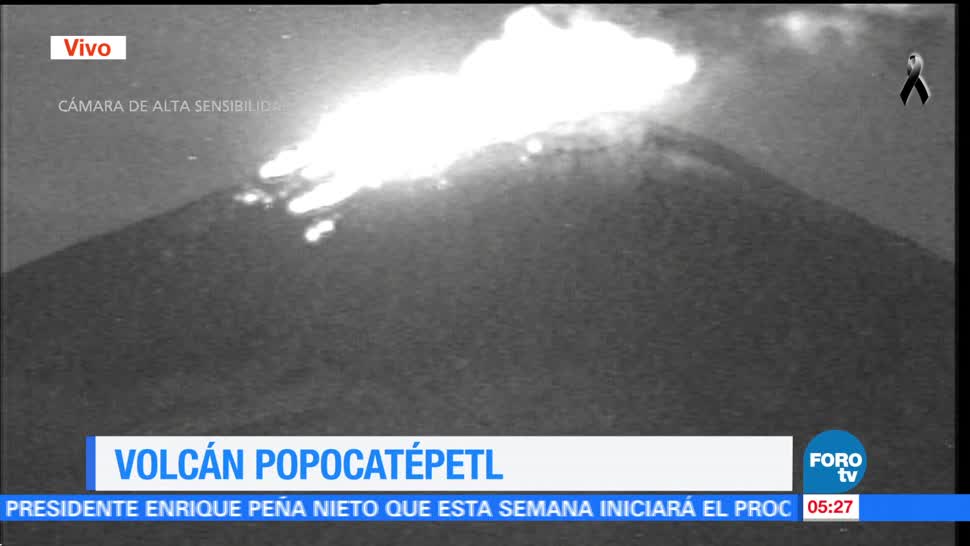 Volcán Popocatépetl incrementa su actividad