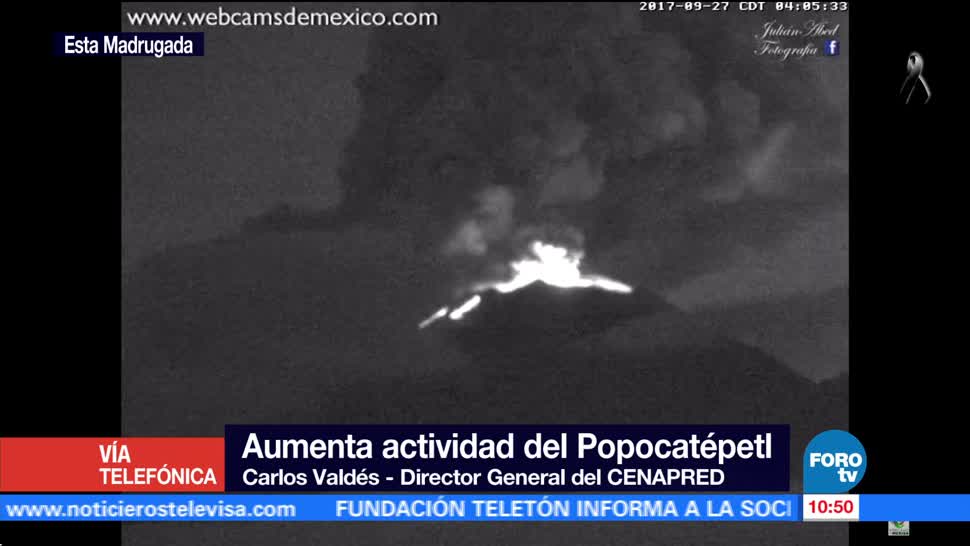 Actividad del volcán Popocatépetl no es grave intensa, confirma Cenapred