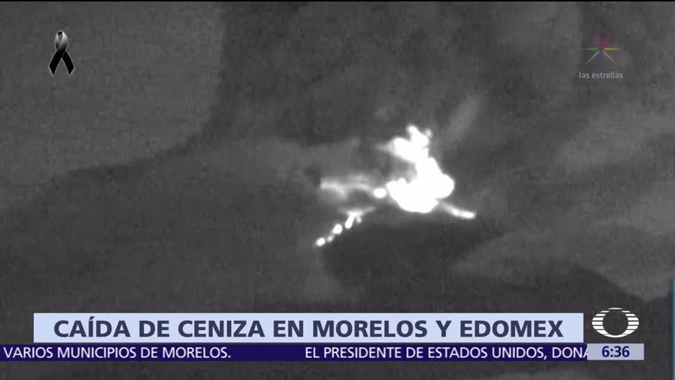 Se registra caída de ceniza del Popocatépetl en Morelos