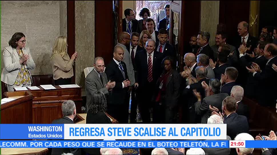Steve Scalise regresa al Capitolio en Washington