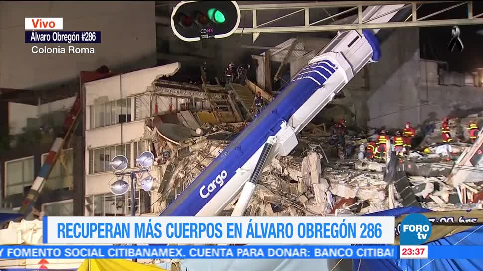 Recuperan más de 30 cuerpos en Álvaro Obregón 268
