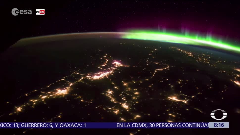 Captan aurora boreal desde el espacio