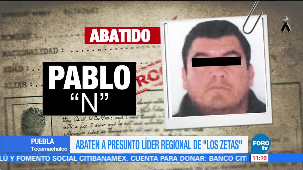 Abaten a presunto líder regional de Los Zetas en Puebla