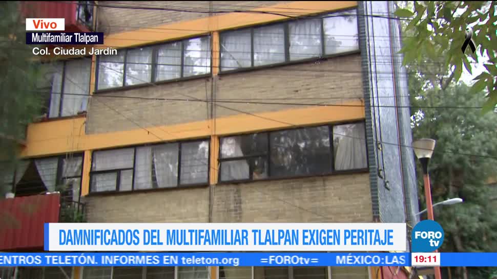 Damnificados del multifamiliar de Tlalpan exigen peritaje
