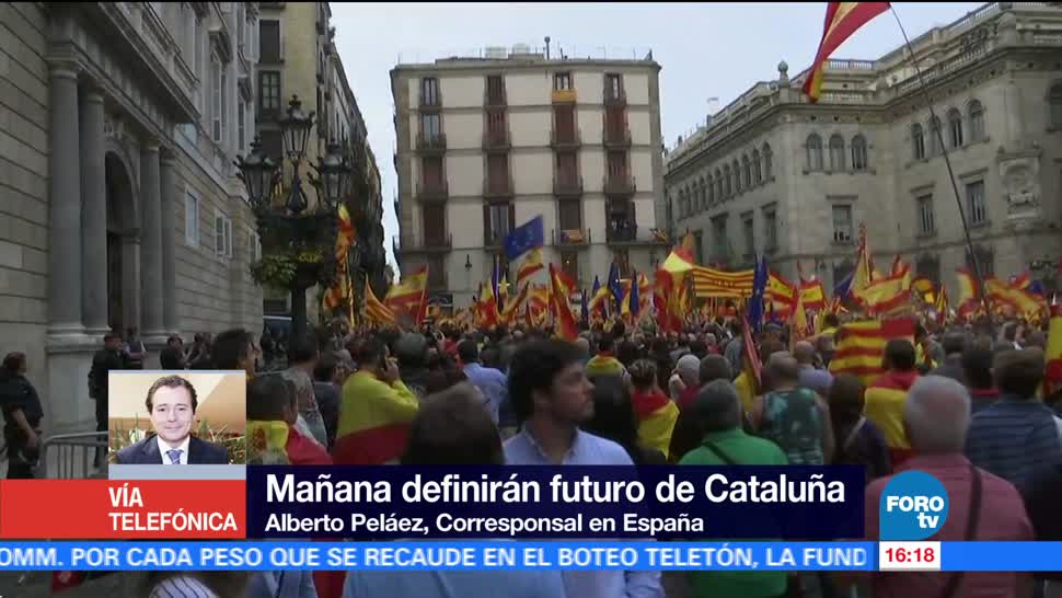 Protestas a favor y en contra de referéndum ilegal en Cataluña