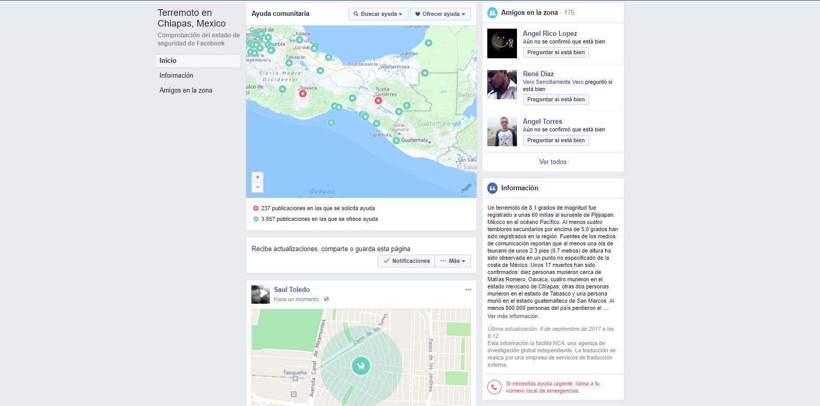 Activa Facebook aplicación para notificar a familiares tras sismo
