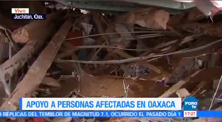 En Oaxaca, las labores de remoción de escombros durarán varios días porque hay más de 51 mil viviendas con daños totales o parciales. A partir del próximo sábado, ya no se permitirá a las personas acercarse y deberán moverse a los albergues
